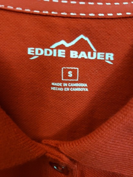 Eddie Bauer Women's Polo Shirts 5 Buttons Down Short Small Top Rouge Red - Picture 3 of 7